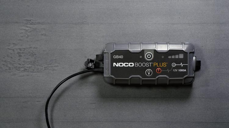 Charge Noco Genius Boost GB40 from a Powered USB source.